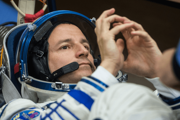 astronaut andrew morgan in a space suit