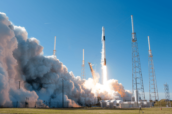 SpaceX Falcon 9 rocket during liftoff